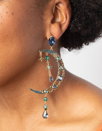 Gold Moon Statement Earrings - link has visual effect only