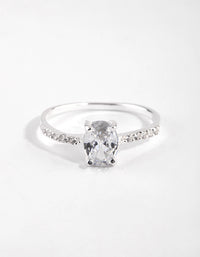 Sterling Silver Cubic Zirconia Ring - link has visual effect only