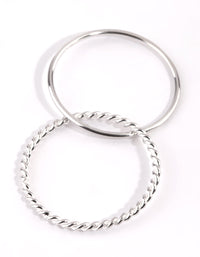 Sterling Silver Twisted Ring Set - link has visual effect only