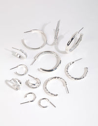Silver Glitter Paper Earring 6-Pack - link has visual effect only