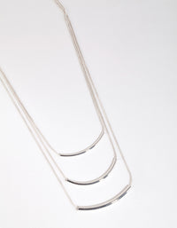 Silver Fine Plain Layered Necklace - link has visual effect only