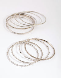 Rhodium Statement Bangle Pack - link has visual effect only