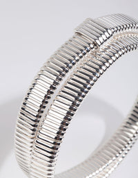 Silver Ribbed Wrap Bracelet - link has visual effect only