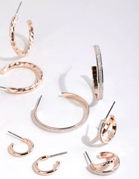 Rose Gold Glitter Paper Earring 6-Pack - link has visual effect only