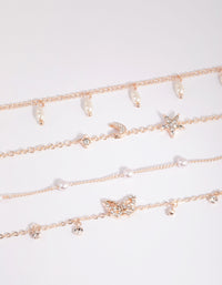 Rose Gold Butterfly Jingle Bracelet & Anklet Set - link has visual effect only