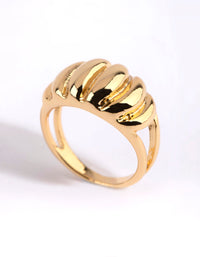 Gold Plated Croissant Ring - link has visual effect only