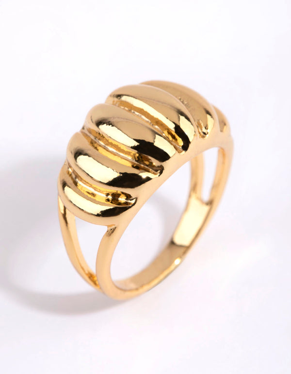 Gold Plated Croissant Ring