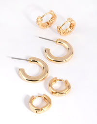 Gold Mixed Earring Hoop Pack - link has visual effect only