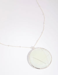 Silver Light Jade Long Necklace - link has visual effect only