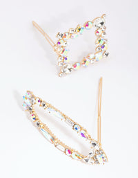 Gold Mixed Shape Diamante Clips - link has visual effect only