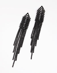 Matte Black Cup Chain Earrings - link has visual effect only