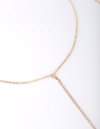 Gold Delicate Diamante Body Chain - link has visual effect only