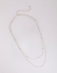 Silver Figaro Layered Necklace - link has visual effect only