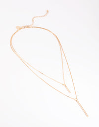 Gold Double Drop Bar Necklace - link has visual effect only