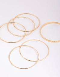 Gold Textured Bangle 6-Pack - link has visual effect only