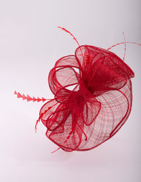 Triangular Red Feather Fascinator - link has visual effect only