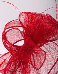 Triangular Red Feather Fascinator - link has visual effect only