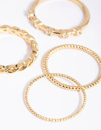 Gold Plated Diamante Ring Pack - link has visual effect only