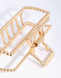 Gold Rectangular Textured Twist Claw Clip - link has visual effect only