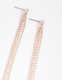 Rose Gold Triple Strand Drop Earrings - link has visual effect only
