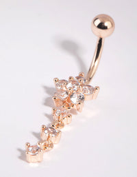 Rose Gold Surgical Steel Flower Belly Bar - link has visual effect only