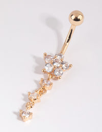 Gold Surgical Steel Flower Belly Bar - link has visual effect only