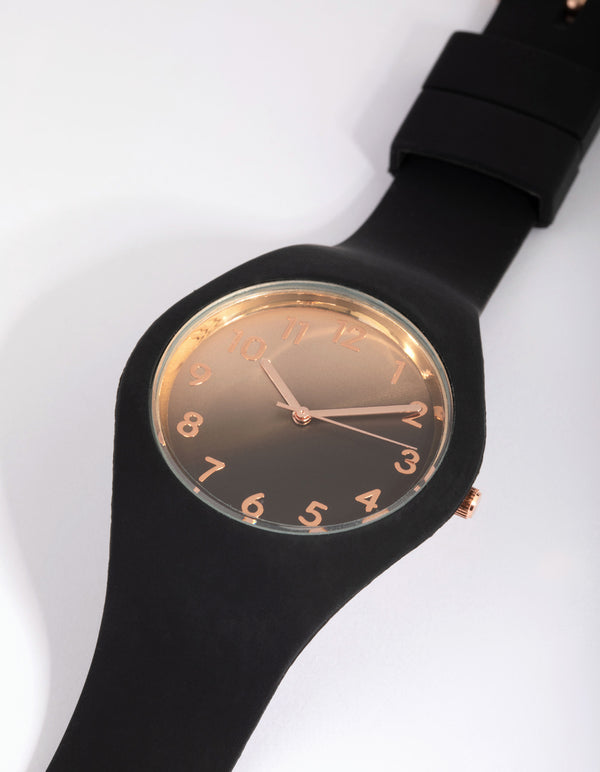 Mixed Metal Ombre PU Strap Watch