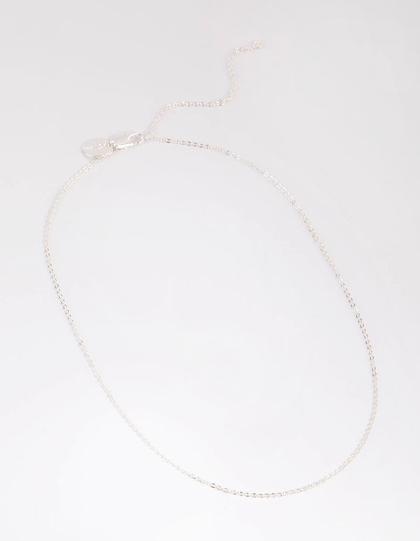 Silver Plated Short Plain Chain Necklace