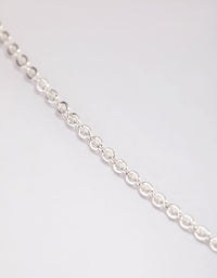 Silver Plated Short Plain Chain Necklace - link has visual effect only