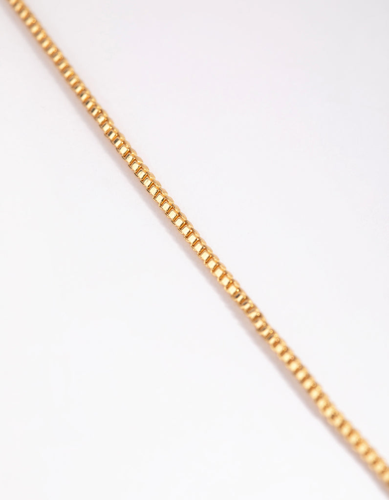 Gold Plated Long Box Chain Necklace - Lovisa
