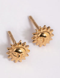 Gold Plated Sterling Silver Sun Stud & Huggie Earring Set - link has visual effect only