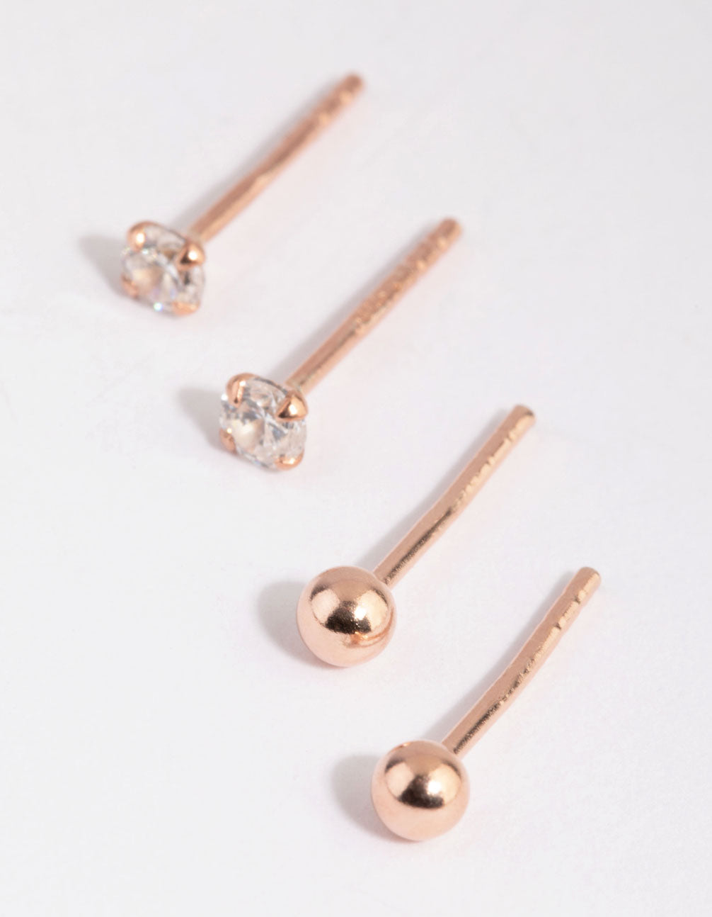 Rose Gold Plated Sterling Silver Stud & Hoop Earring Pack
