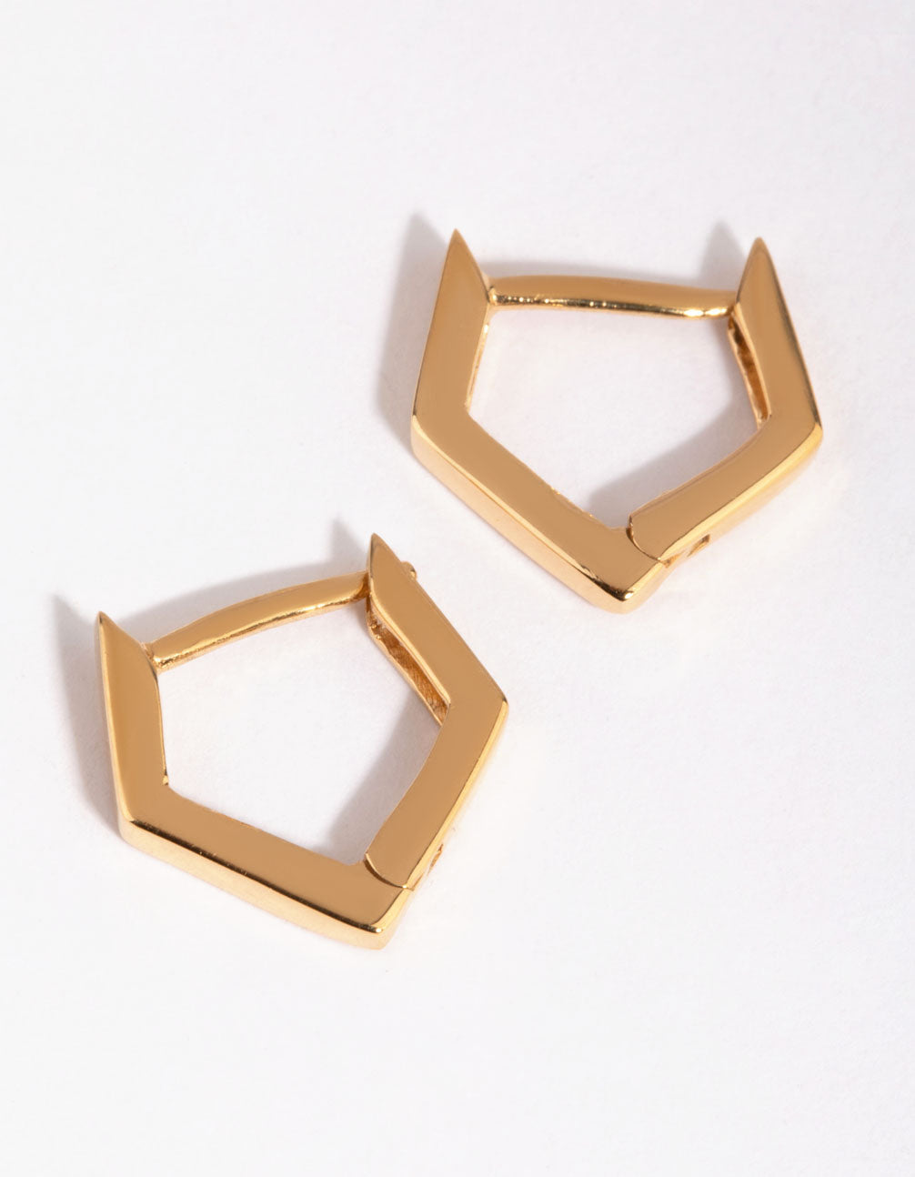 Gold Plated Sterling Silver Geometric Huggie Earrings