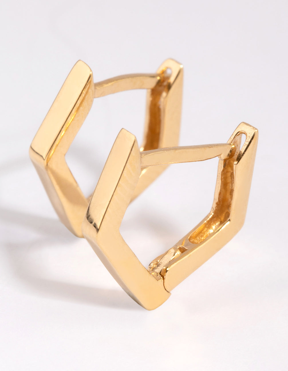 Gold Plated Sterling Silver Geometric Huggie Earrings