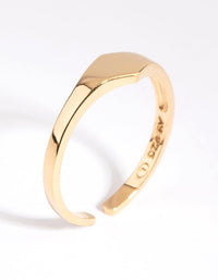 Gold Plated Sterling Silver Signet Ring - link has visual effect only