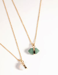 Gold  Semi-Precious Shard Necklace Set - link has visual effect only