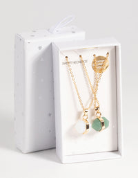 Gold  Semi-Precious Shard Necklace Set - link has visual effect only