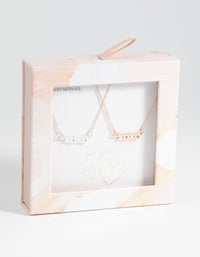 Mixed Metal XO Necklace Set - link has visual effect only