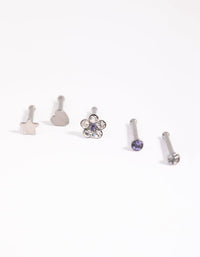 Surgical Steel Mixed Daisy Nose Studs - link has visual effect only