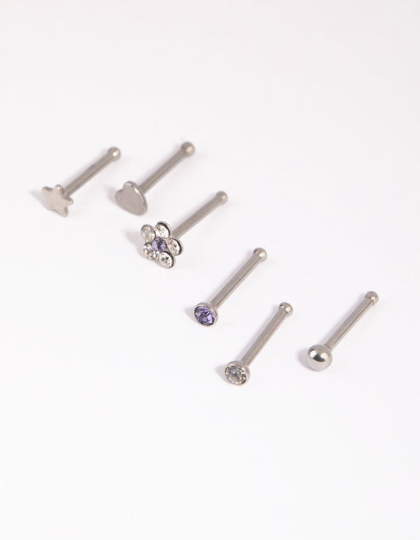 Surgical Steel Mixed Daisy Nose Studs