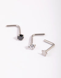 Surgical Steel Star & Diamante Nose Studs - link has visual effect only