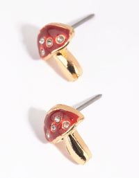 Gold Mushroom Stud Earrings - link has visual effect only