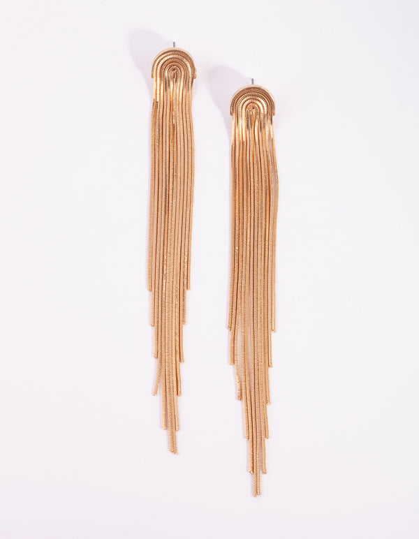Gold Waterfall Cupchain Earrings