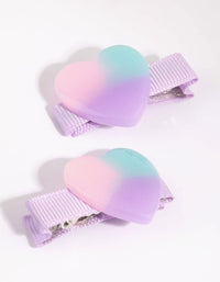 Kids Ombre Heart Clip Set - link has visual effect only