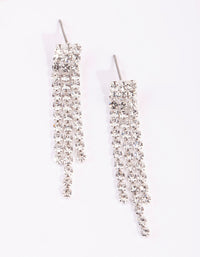 Silver Diamante Tassel Necklace & Earrings Set - link has visual effect only