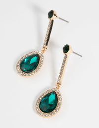 Gold Teardrop Diamante Drop Earrings - link has visual effect only
