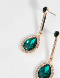 Gold Teardrop Diamante Drop Earrings - link has visual effect only