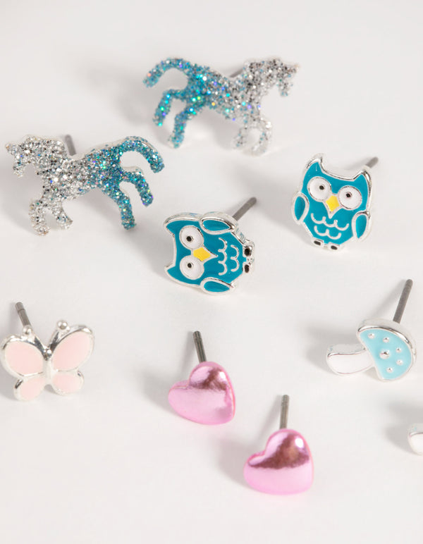 Silver Mythical Stud Earring 5-Pack