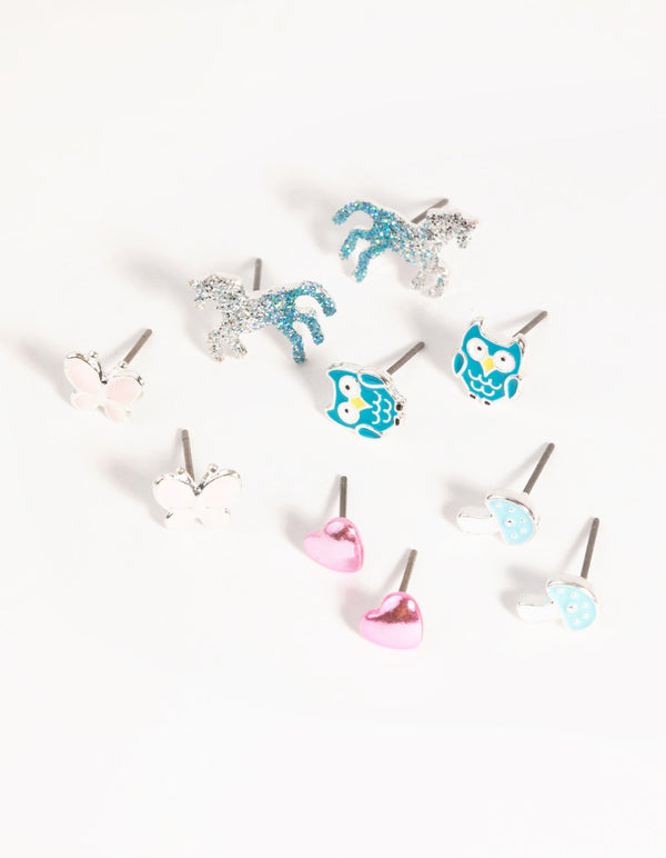 Silver Mythical Stud Earring 5-Pack