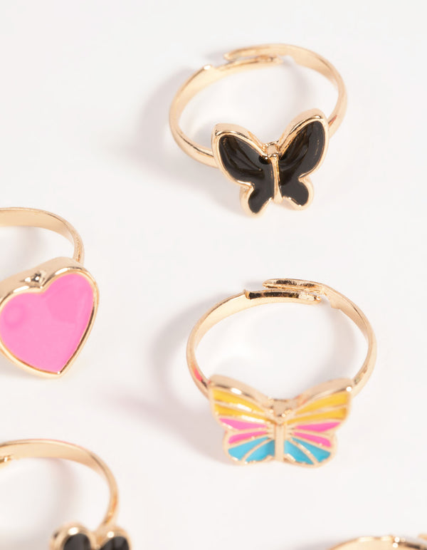 Kids Butterfly Mood Ring 5-Pack